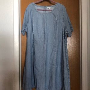 Plus size Denim shirt sleeve dress